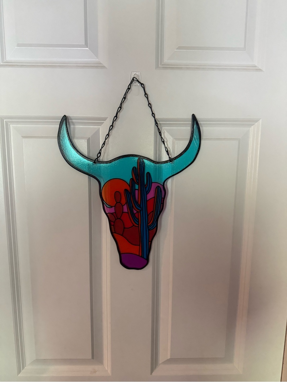 Turquoise Southwestern Bull Skull Wall Hanging